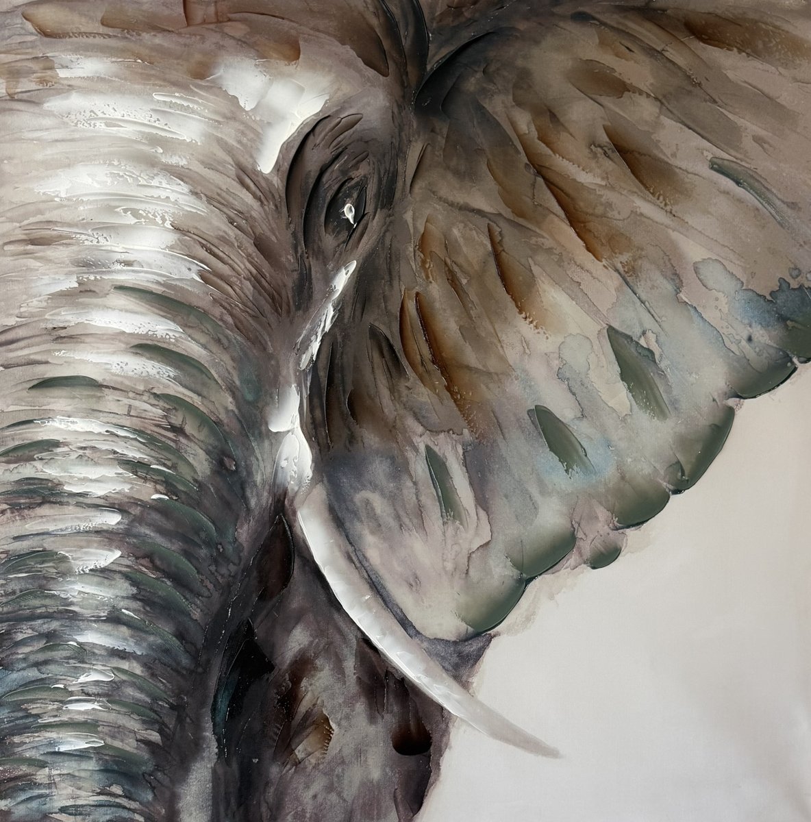Watercolor painting of an elephant