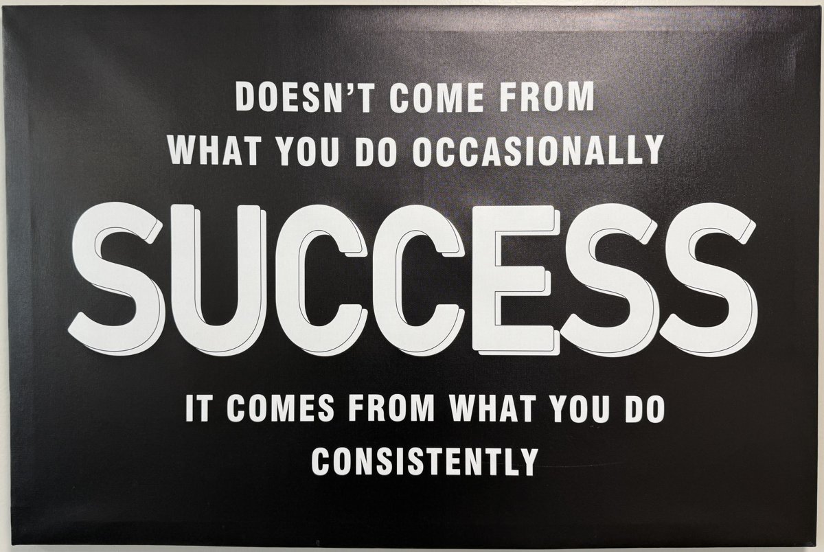 Poster: Success doesn't come from what you do occasionally, it comes from what you do consistently