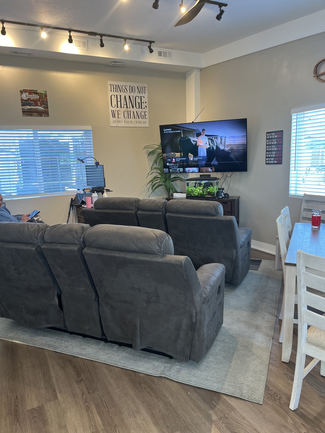 A living room in one of the Phoenix Rising houses