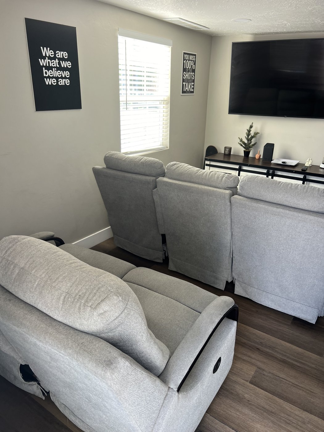 A living room in one of the Phoenix Rising houses