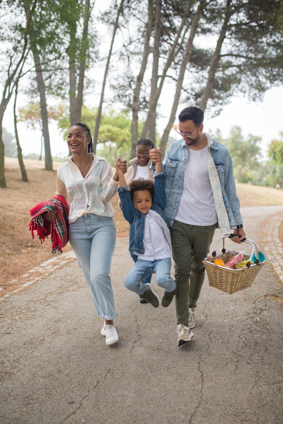 A family walking together outdoors